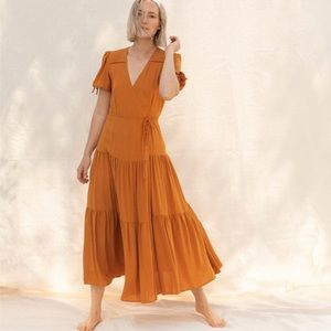 CHRISTY DAWN AUGUSTA DRESS IN TUMERIC LARGE